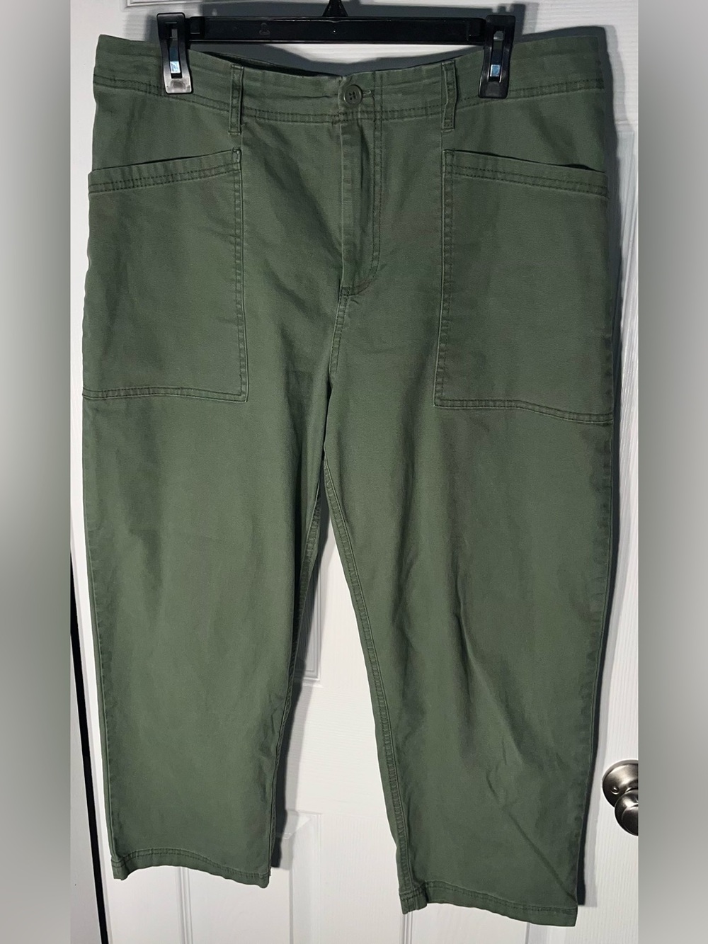 LUCKY BRAND Green Khaki Utility Wide Leg Cropped Pants Women’s Size 10/30